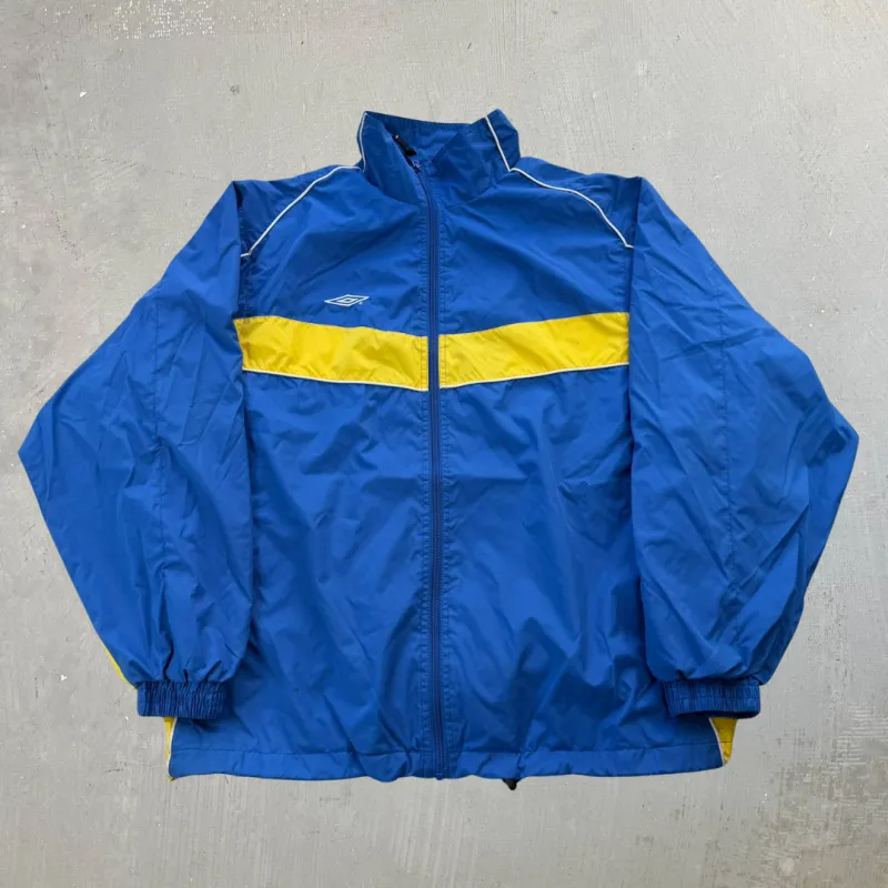 J- Vintage Umbro Yellow/Blue Zip Up Lightweight Jacket  - M made by HG Vintage