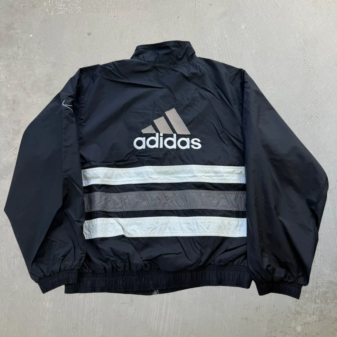 J- Vintage Adidas Black/White Zip Up Lightweight Jacket - M sold by HG Vintage product image thumbnail 4