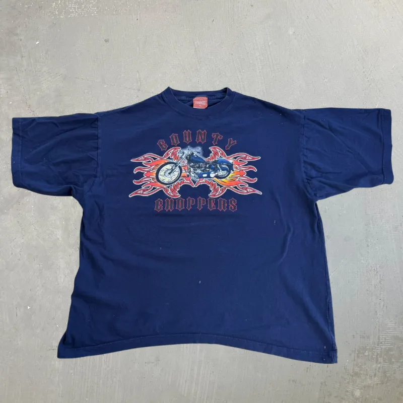 J- Vintage County Choppers Text & Motorcycle Graphic Tee - XL made by Harley-Davidson