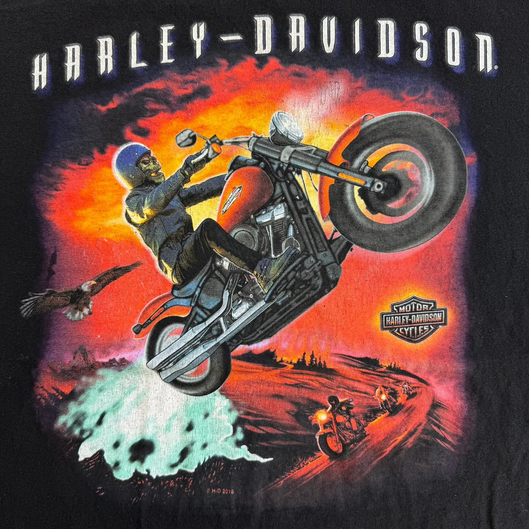 J- '18 Harley Davidson Augusta Maine Graphic Tee - XL sold by HG Vintage product image thumbnail 2