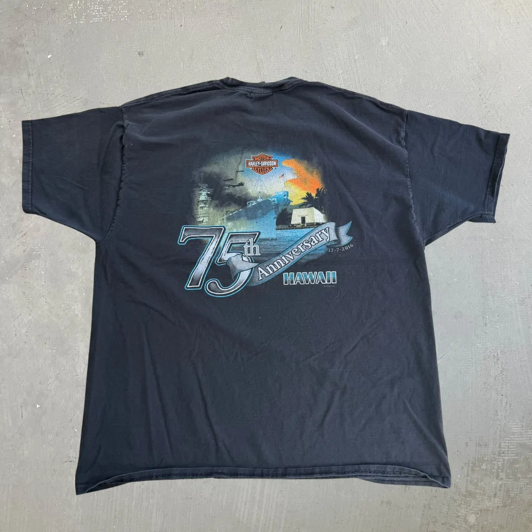 J- '16 Harley Davidson 75th Anniversary Pearl Harbor Graphic Tee - 2XL sold by HG Vintage product image thumbnail 3