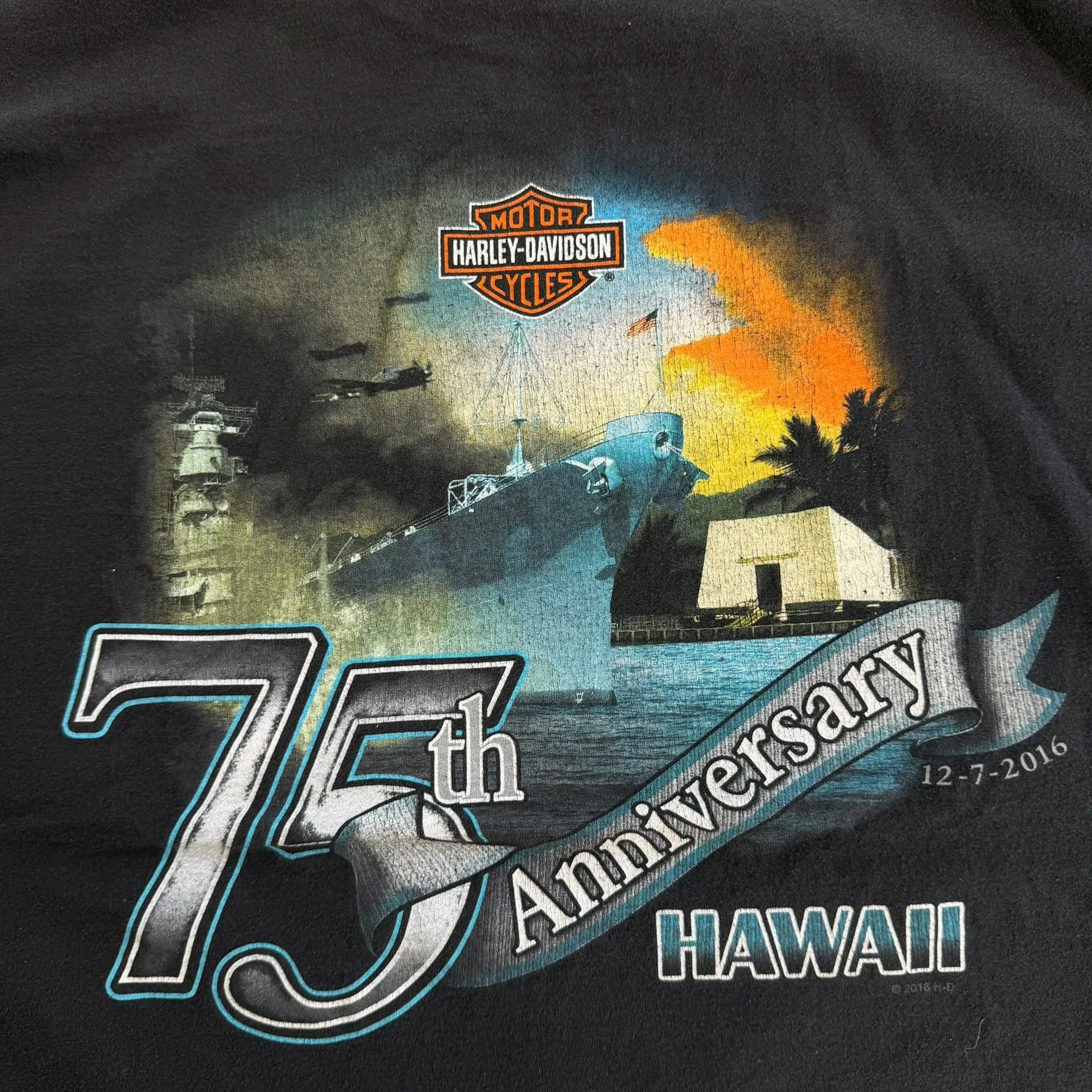 J- '16 Harley Davidson 75th Anniversary Pearl Harbor Graphic Tee - 2XL sold by HG Vintage product image thumbnail 4