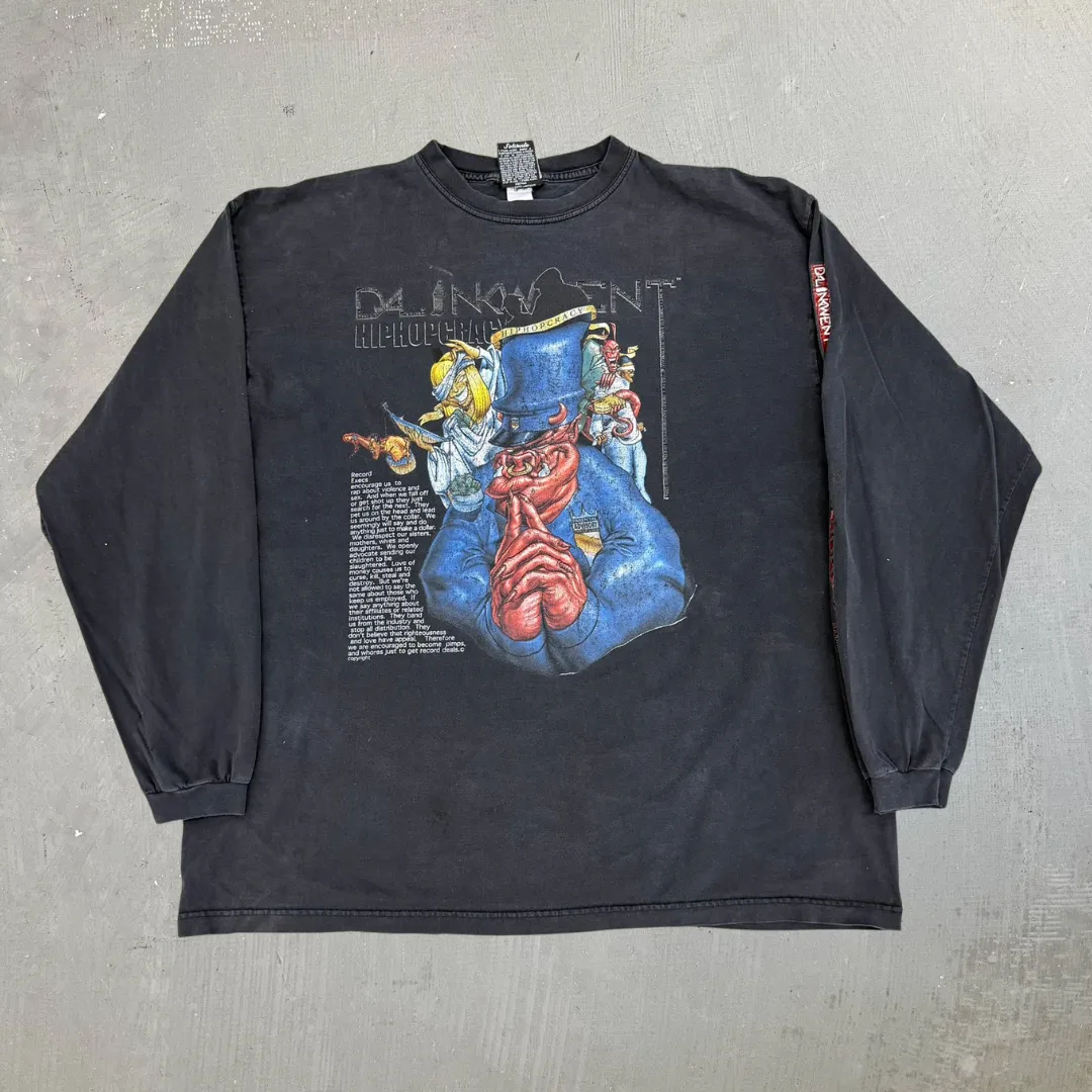 J- Vintage 90s Dalinkwent Hiphopcracy Graphic Long Sleeve Tee - XL sold by HG Vintage