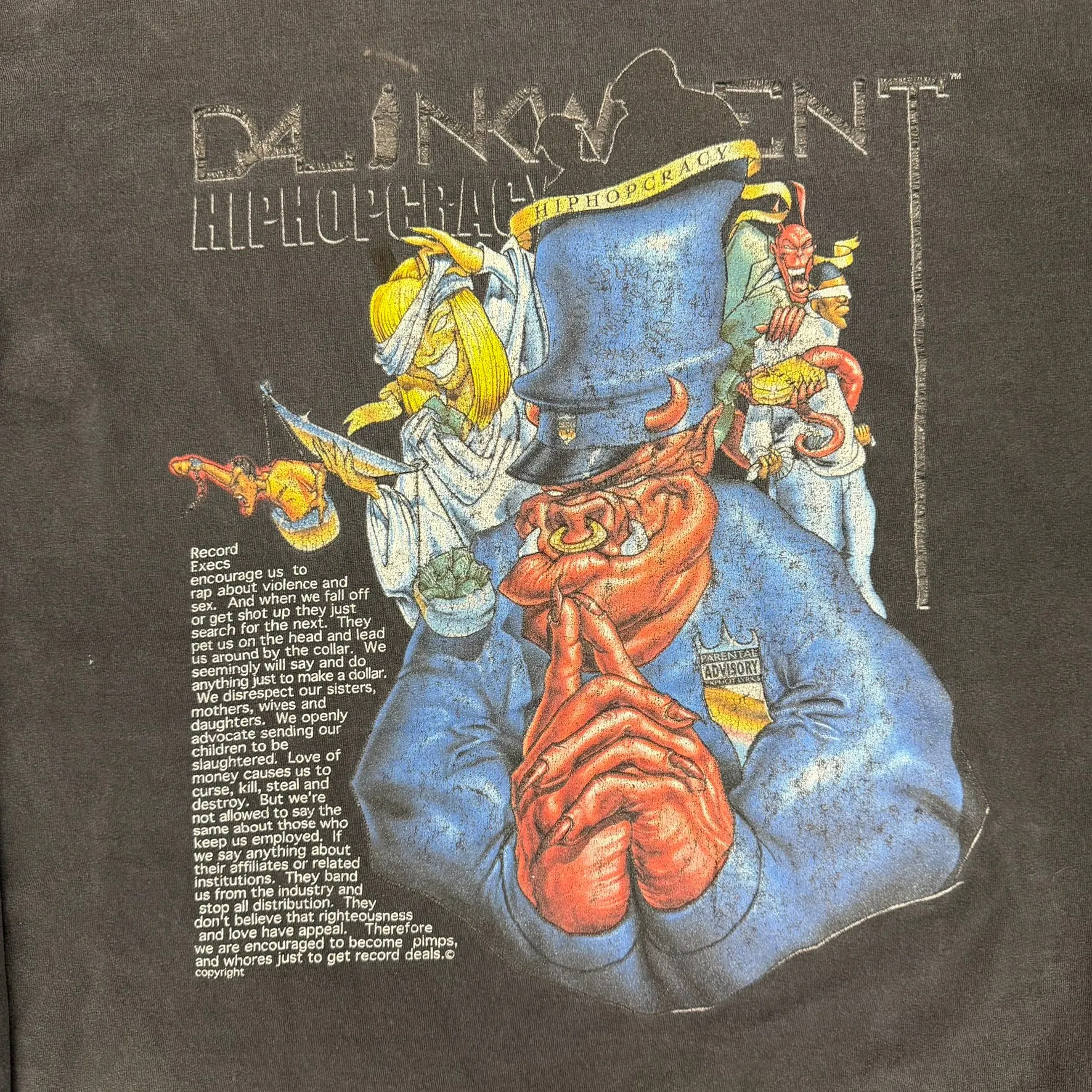 J- Vintage 90s Dalinkwent Hiphopcracy Graphic Long Sleeve Tee - XL sold by HG Vintage product image thumbnail 2