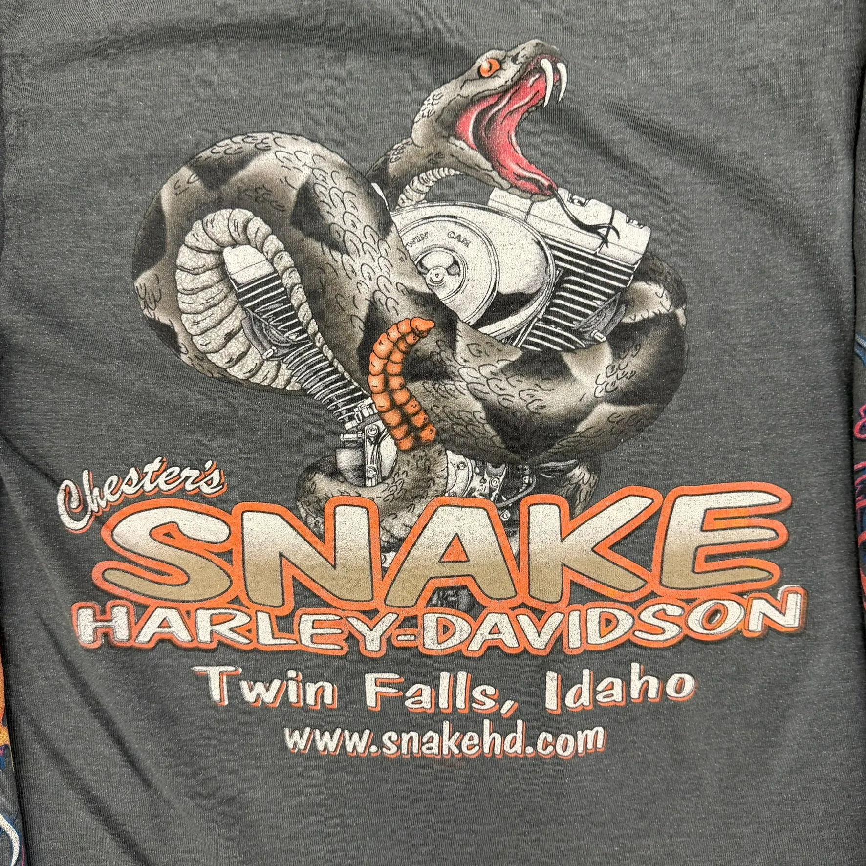 J- Vintage '10 Harley Davidson Twin Falls Idaho Snake Graphic Long Sleeve Tee - S sold by HG Vintage product image thumbnail 5