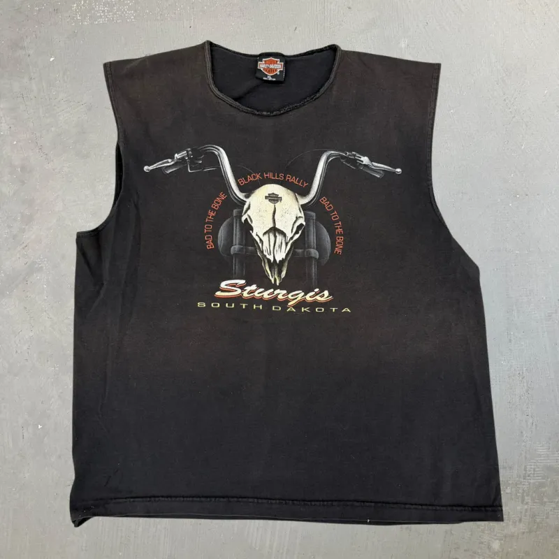 J-  Vintage '97 Harley Davidson Sturgis Black Hills Rally Made In USA Tank Top - XL made by Harley-Davidson