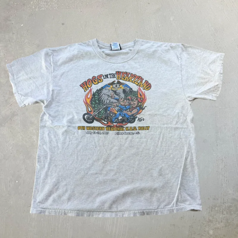 J-  Vintage '07 Harley Davidson Owner Group Prince George Rally Graphic Tee - XL made by Harley-Davidson