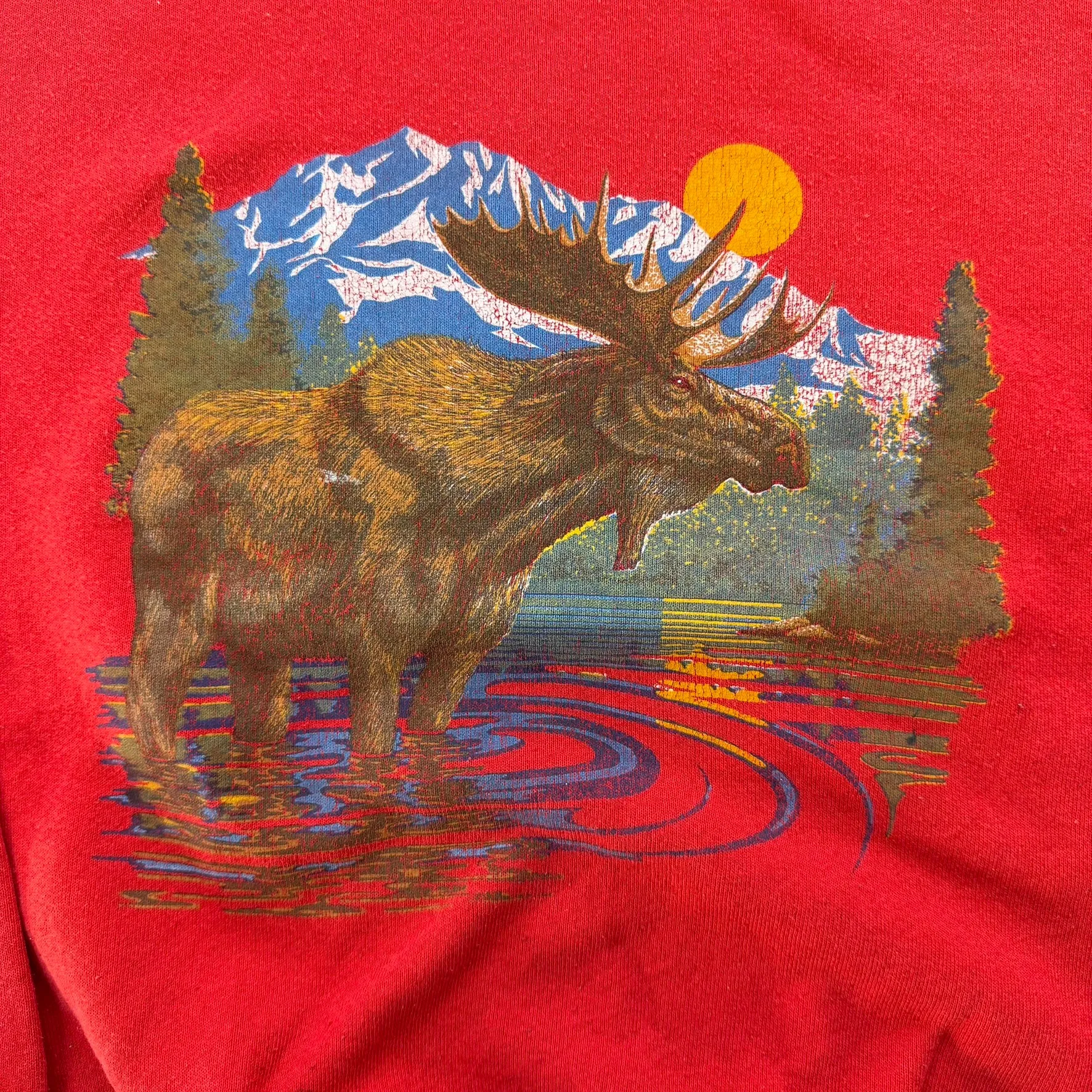 J- Vintage Moose In Lake Animal Print Graphic Crewneck - M sold by HG Vintage product image thumbnail 2