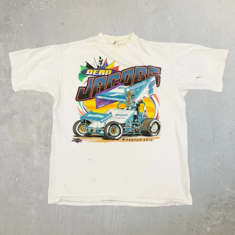 J- Vintage '97 Dean Jacobs Car Wooster Ohio Graphic Made In USA Single Stitch Tee - XL made by Nascar