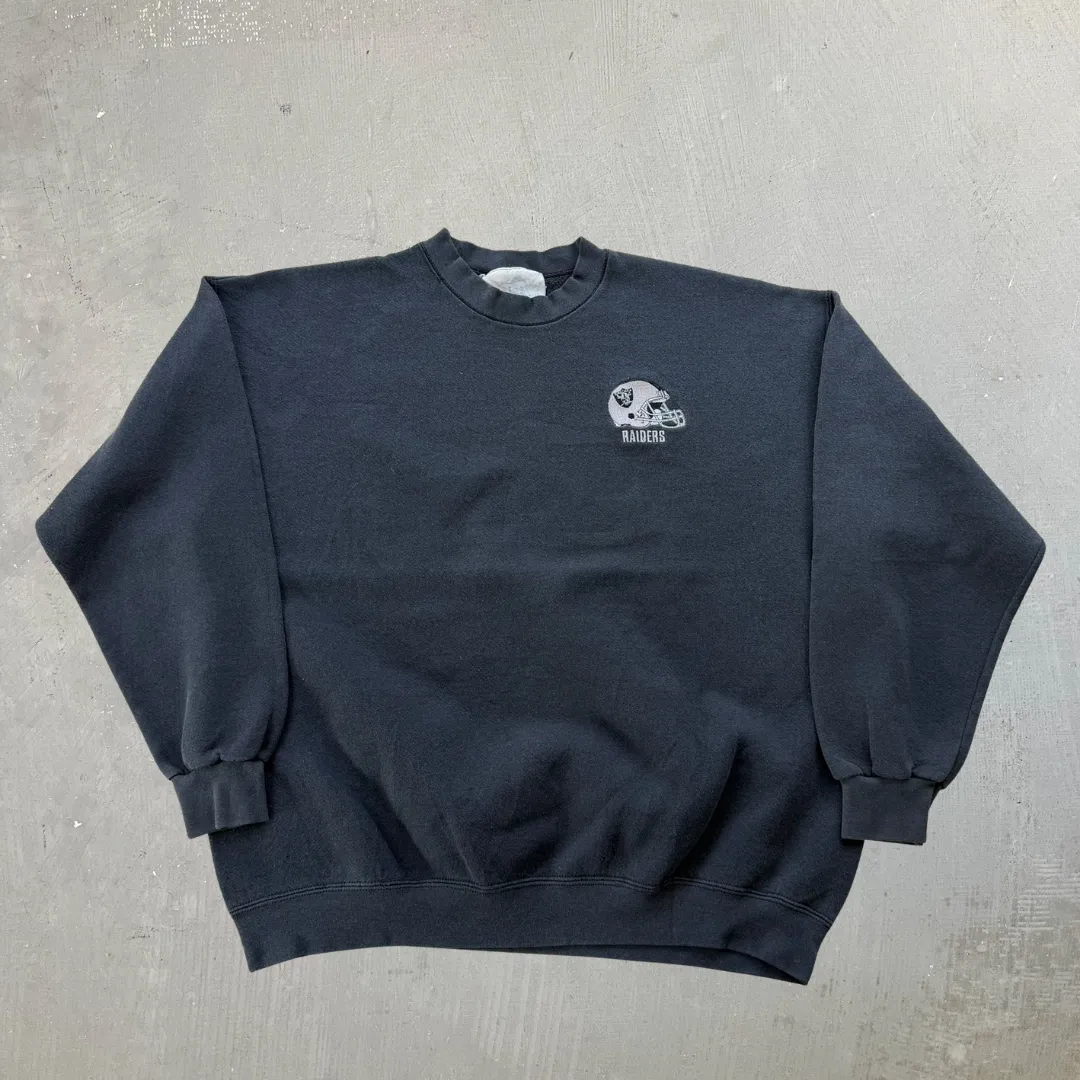 J- Vintage Oakland Raiders NFL Majestic Embroidered Logo Made In USA Crewneck - L sold by HG Vintage