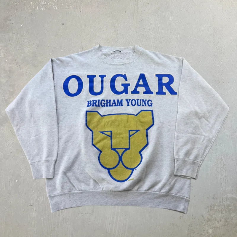 J- Vintage Brigham Young University Cougars Text & Logo Crewneck - L sold by HG Vintage