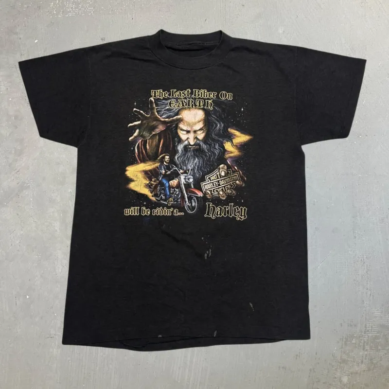 J- Vintage '90 Harley Davidson Last Biker On Earth Bike Week Tee - XL made by Harley-Davidson