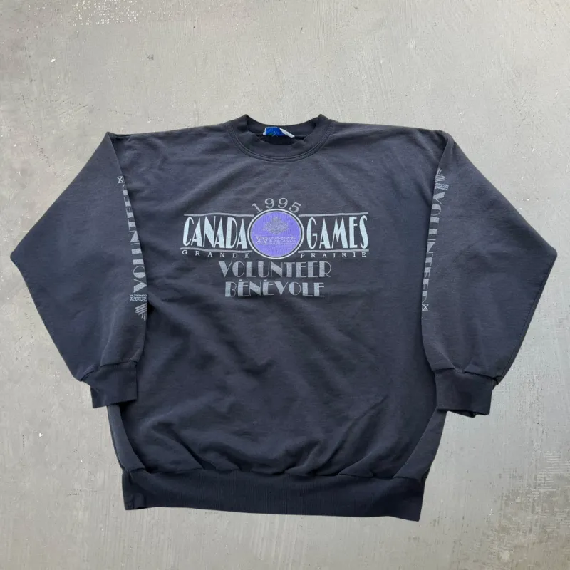 J- Vintage '95 Canada Games Grande Prairie Volunteer Crewneck - L made by HG Vintage