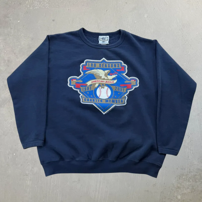 J- Vintage '01 100th MLB Season Graphic Lee Women's Crewneck - M made by HG Vintage