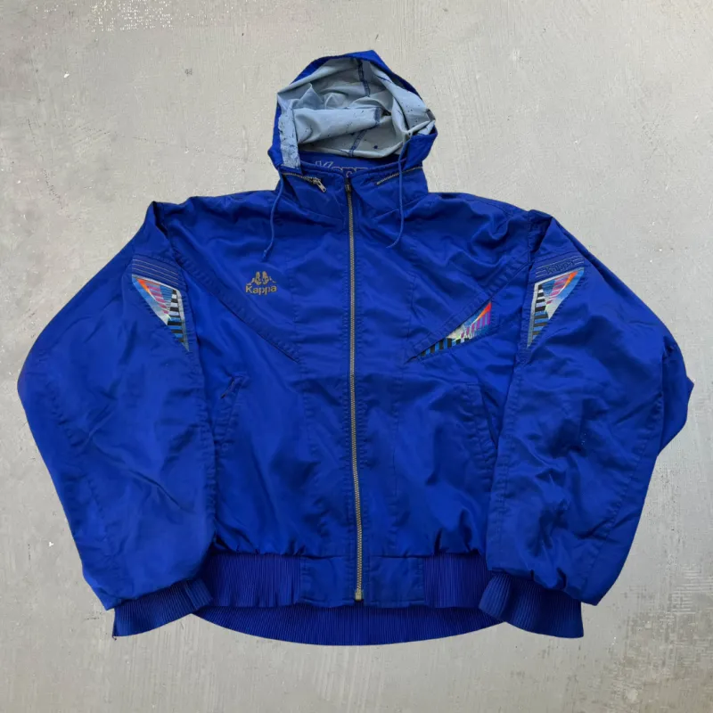 J- Vintage Kappa Zip Up Hooded Lightweight Jacket - L made by HG Vintage