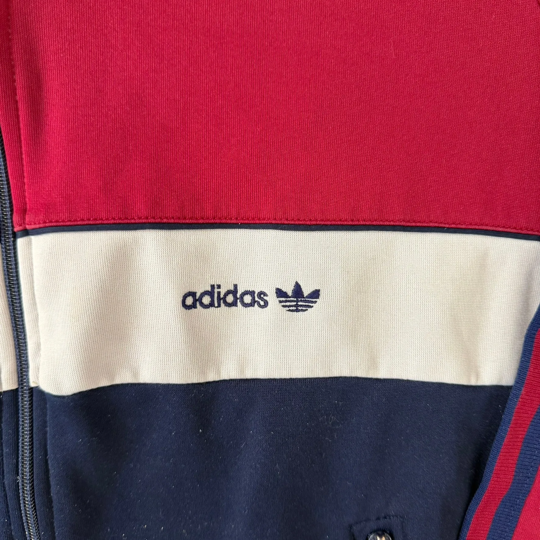 J- Vintage Adidas Navy/Maroon Zip Up Track Jacket - M sold by HG Vintage product image thumbnail 2