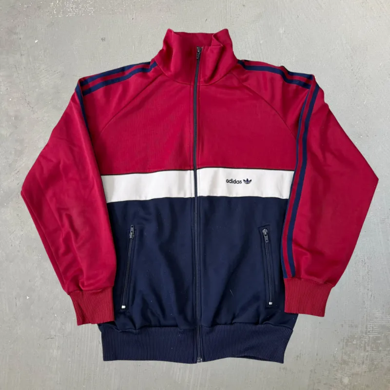 J- Vintage Adidas Navy/Maroon Zip Up Track Jacket - M made by HG Vintage
