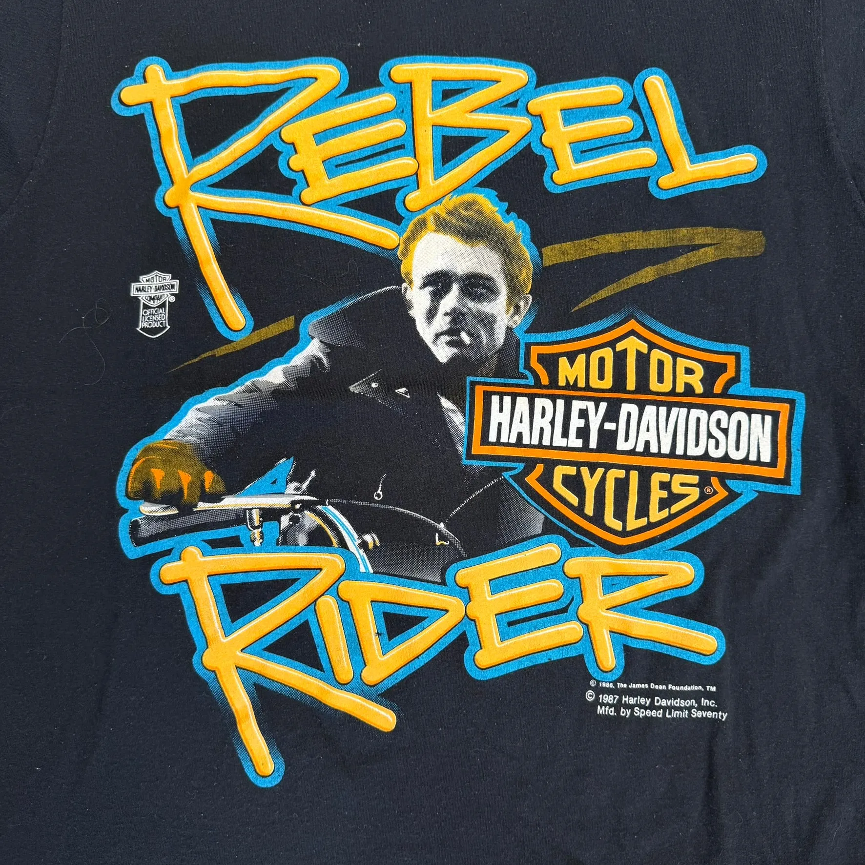 J- Vintage '87 Harley Davidson James Dean Rebel Rider Made In USA Single Stitch Tee - L sold by HG Vintage product image thumbnail 2