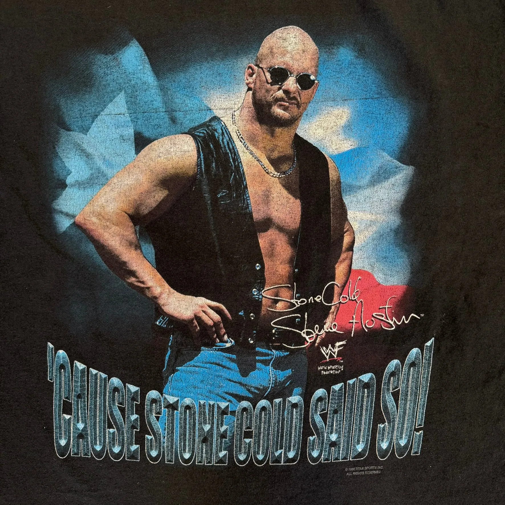 J- Vintage '98 WWE Stone Cold University Graphic & Picture Tee - XL sold by HG Vintage product image thumbnail 4