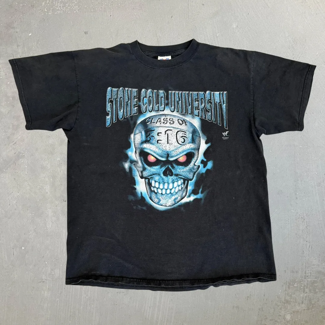 J- Vintage '98 WWE Stone Cold University Graphic & Picture Tee - XL sold by HG Vintage