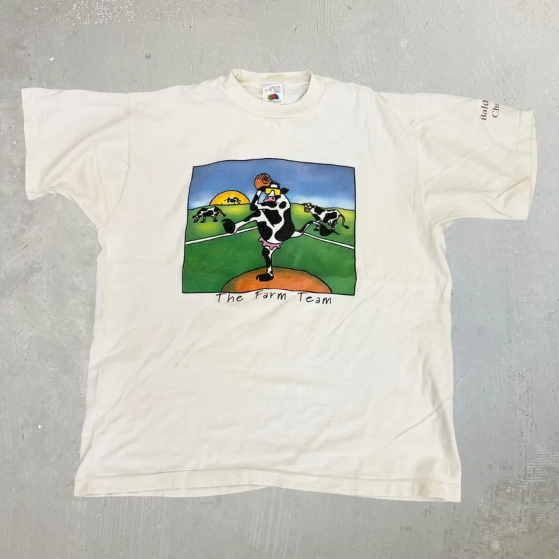 J- Vintage Balderon Cheese Farm Team Graphic Single Stitch Tee - XL sold by HG Vintage