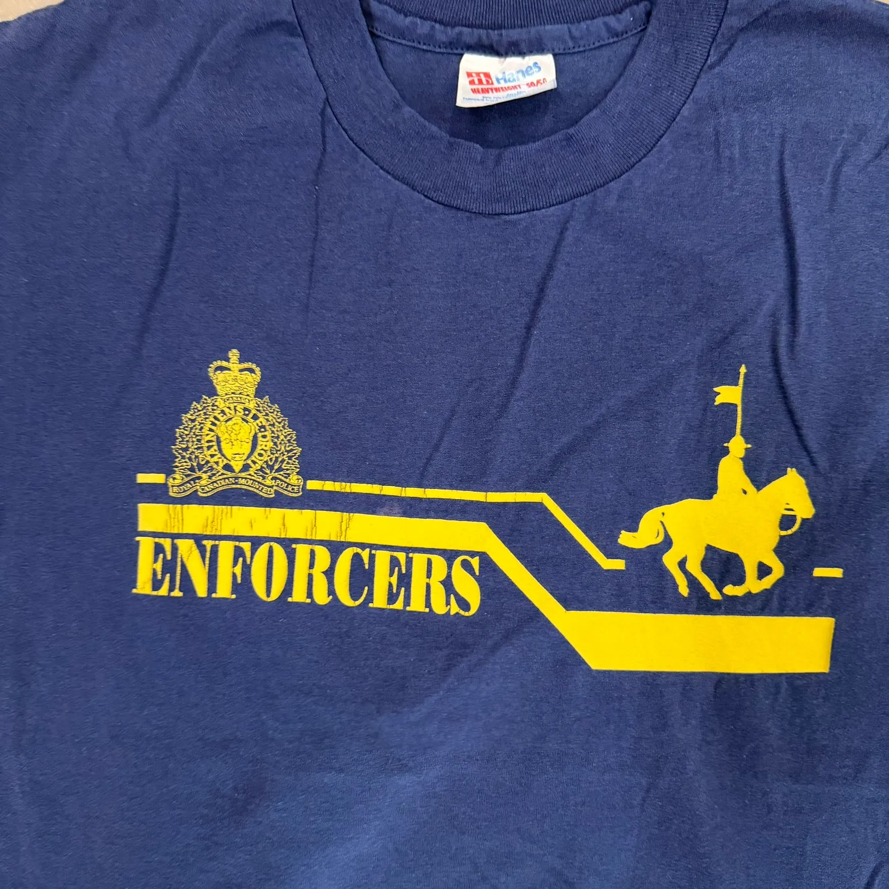 J- Vintage RCMP Enforcers Graphic Made In USA Single Stitch Tee - L sold by HG Vintage product image thumbnail 2