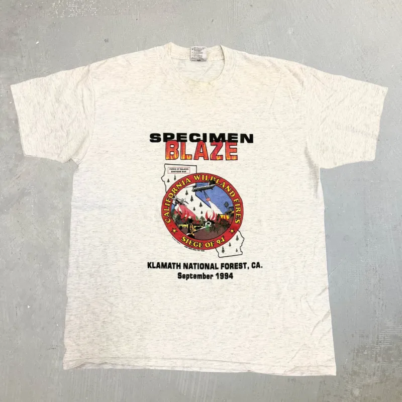 J- Vintage '94 California Wildland fire Graphic Single Stitch Tee - XL made by HG Vintage