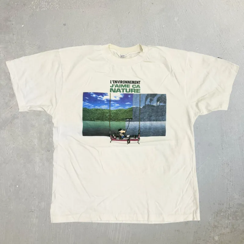 J- Vintage I Like Nature Cartoon Graphic Made In Canada Single Stitch Tee - XL made by HG Vintage