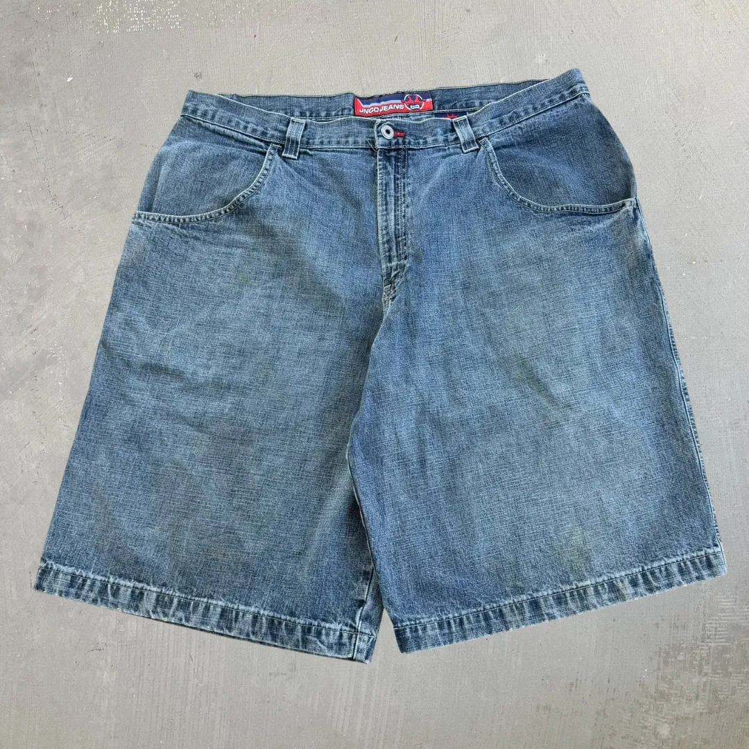 J- Vintage JNCO Embroidered 8Ball & Dragon Jorts - W42 sold by HG Vintage