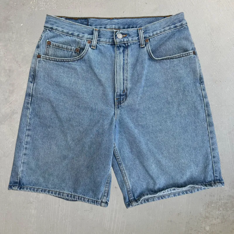 J- Vintage Levi's 550 Light Blue Denim Jorts - W34 made by HG Vintage