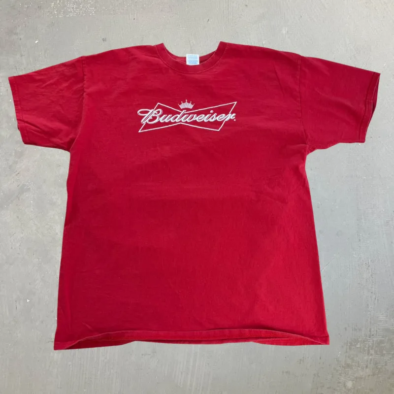 J- Vintage Budweiser Text Logo Tee - XL made by HG Vintage
