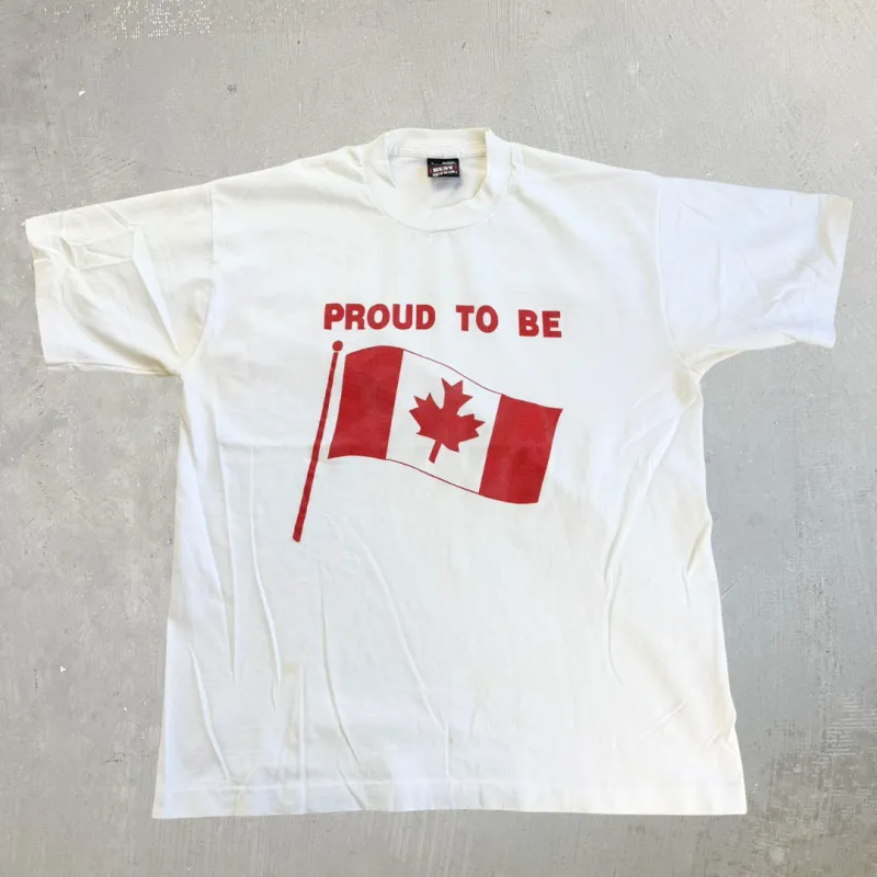 J- Vintage Proud To Be Canadian Graphic Made In USA Single Stitch Tee - L made by HG Vintage