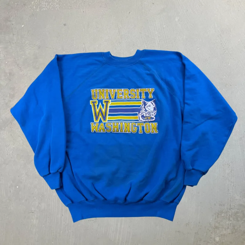 J- Vintage University Of Washington Text Made In USA Crewneck - XL made by HG Vintage