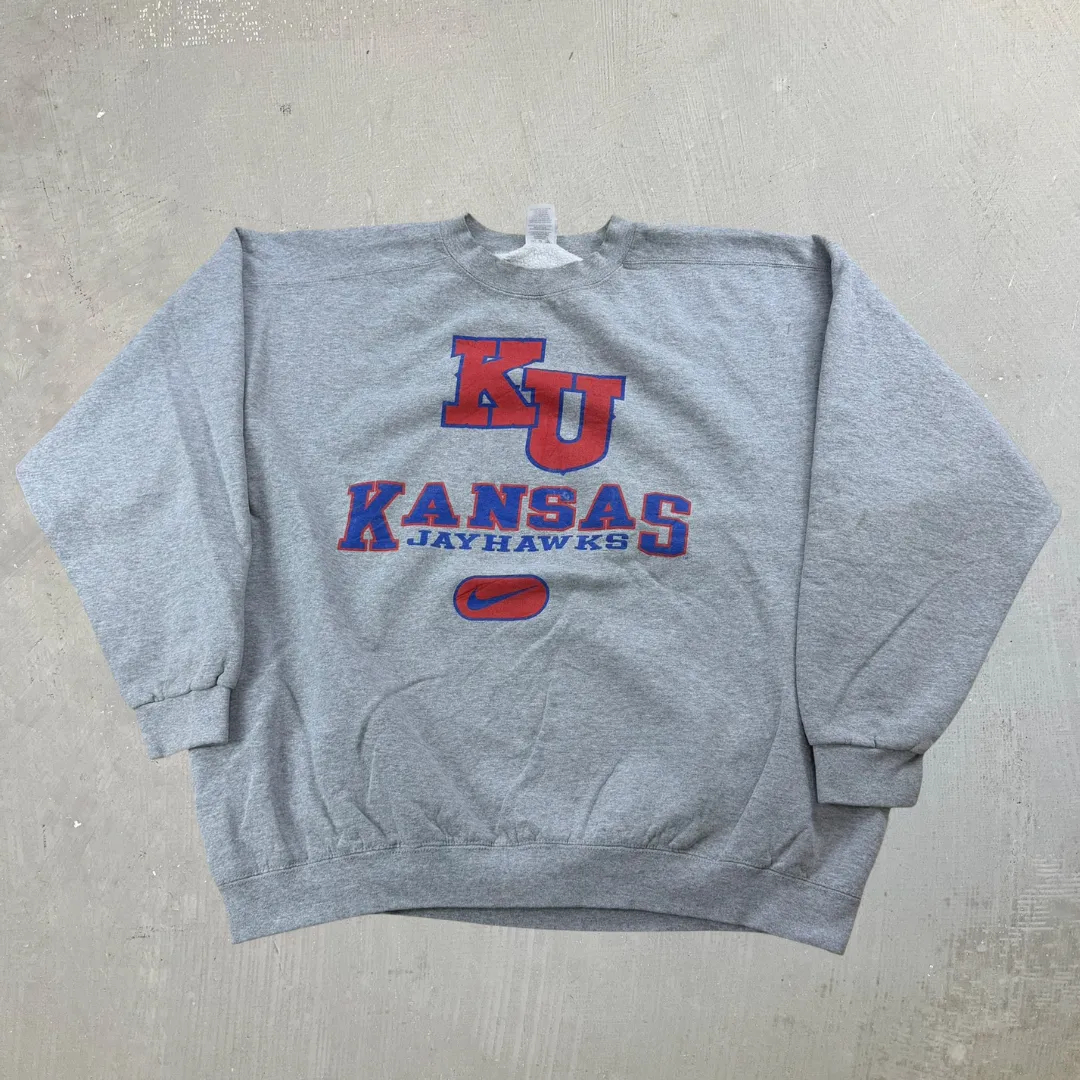 J- Vintage Nike Kansas Jayhawk Text Made In USA Crewneck - XL sold by HG Vintage