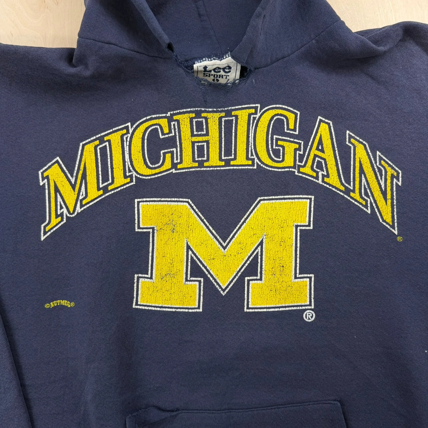 J- Vintage University Of Michigan Text Made In USA Hoodie - L sold by HG Vintage product image thumbnail 2