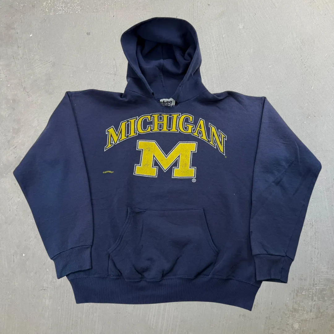 J- Vintage University Of Michigan Text Made In USA Hoodie - L sold by HG Vintage
