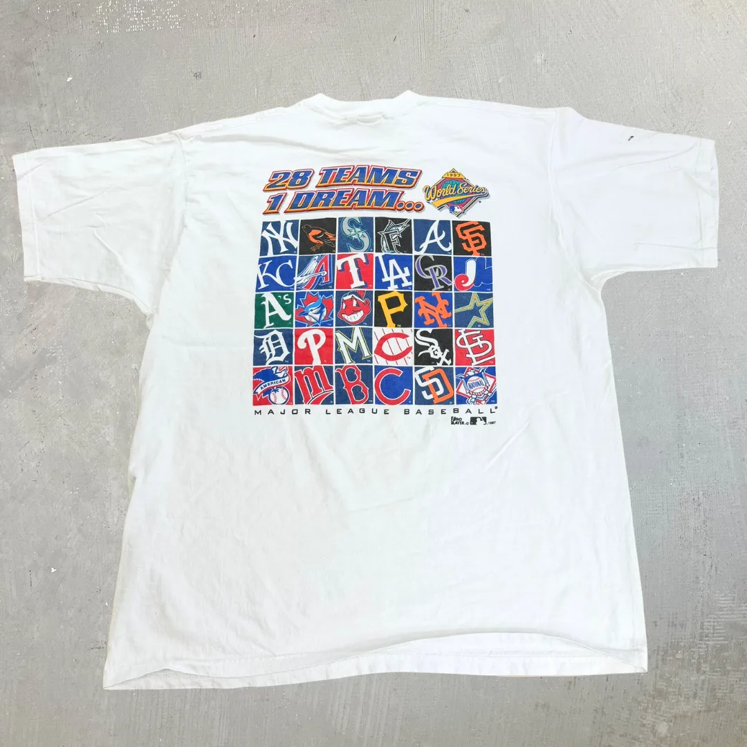 J- Vintage '97 MLB World Series Text & Graphic Pro Player Made In USA Single Stitch Tee - 2XL sold by HG Vintage product image thumbnail 3