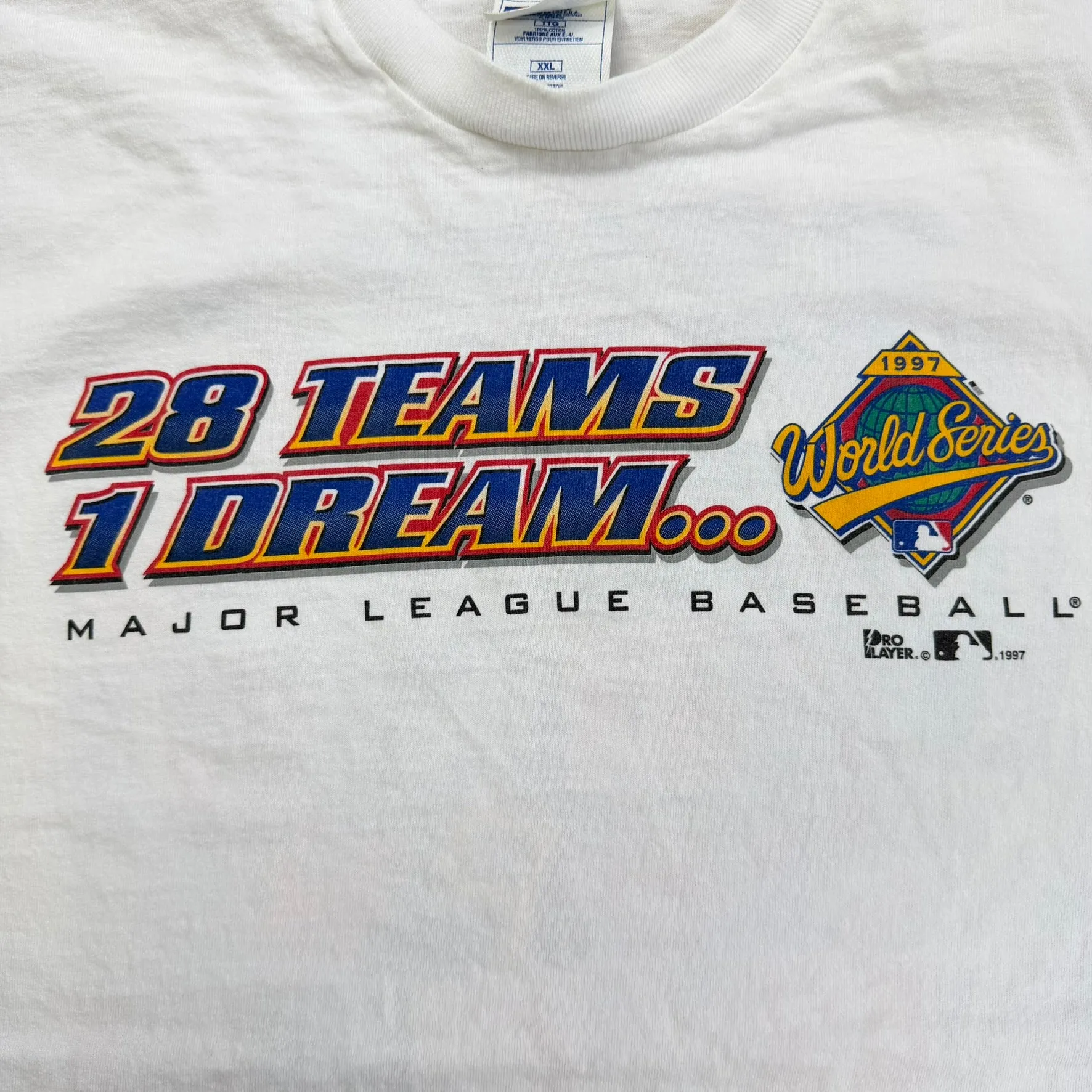 J- Vintage '97 MLB World Series Text & Graphic Pro Player Made In USA Single Stitch Tee - 2XL sold by HG Vintage product image thumbnail 2