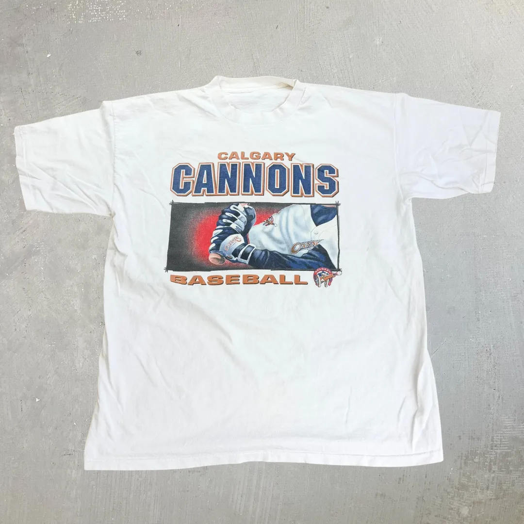 J- Vintage Calgary Cannons Baseball Graphic Single Stitch Tee - 2XL sold by HG Vintage