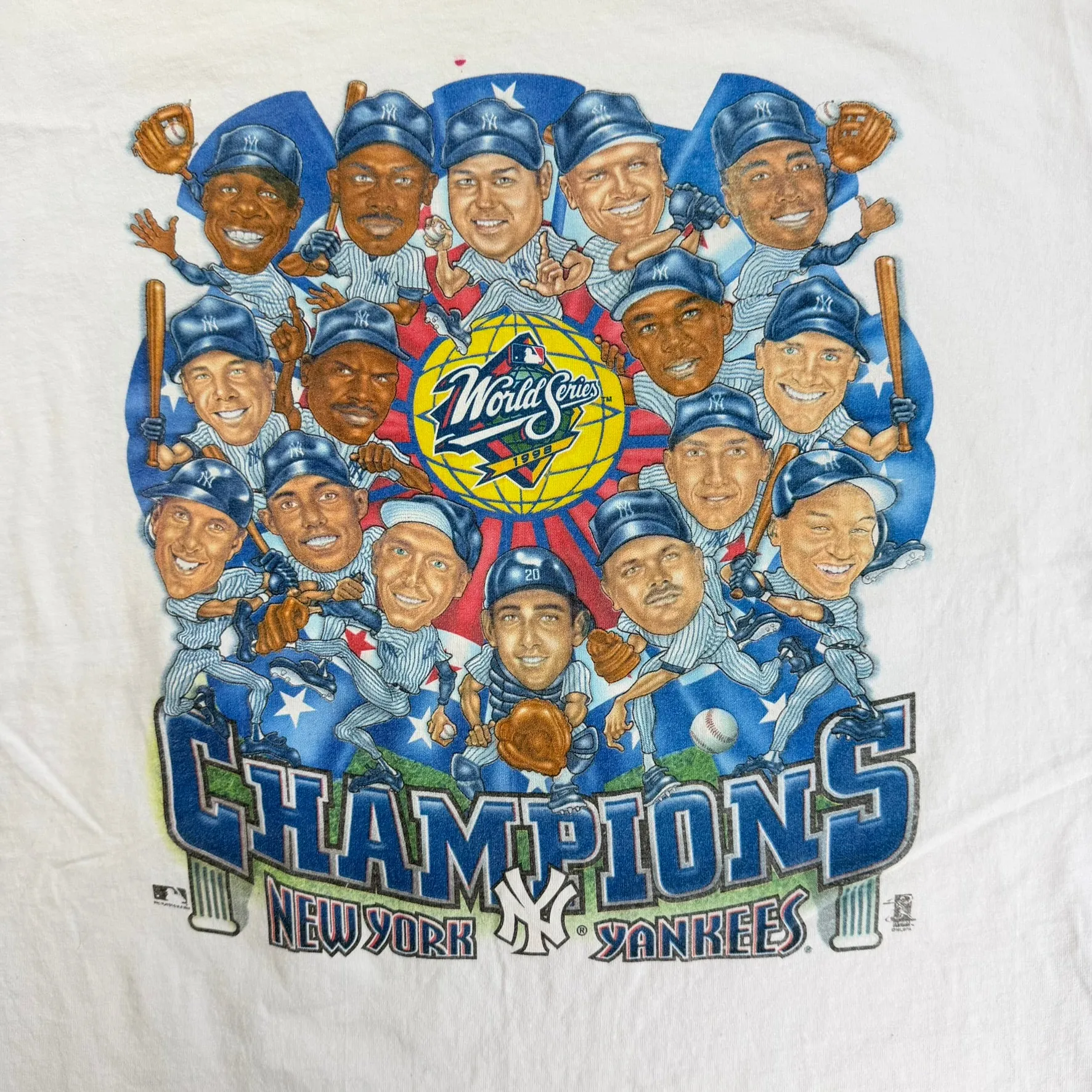 J- Vintage '98 New York Yankees MLB World Series Champions Cartoon Tee - 2XL sold by HG Vintage product image thumbnail 2