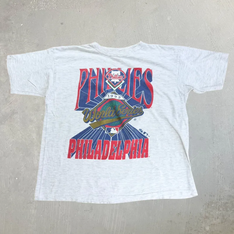 J- Vintage '93 Philadelphia Phillies MLB World Series Graphic Tee - XL made by HG Vintage