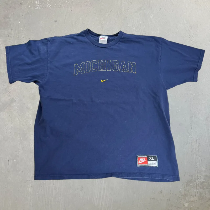 J- Vintage Nike University Of Michigan Embroidered Text Made In USA Tee - XL made by HG Vintage
