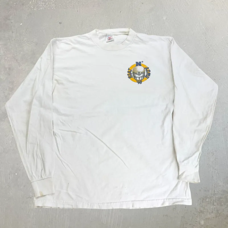 J- Vintage '98 East Army Navy Football College Made In USA Long Sleeve Tee - L made by HG Vintage