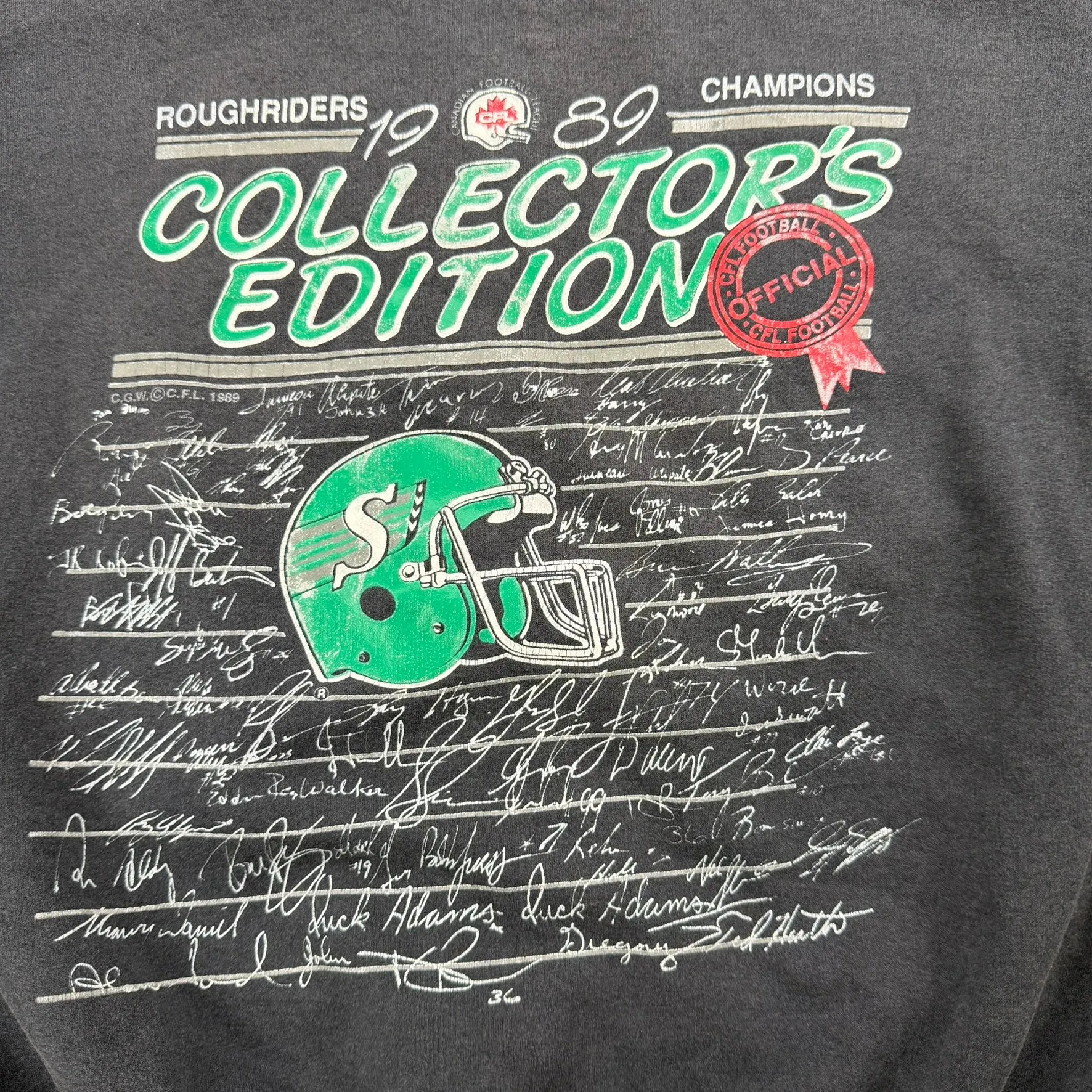 J- Vintage '89 Saskatchewan Roughriders CFL Champions Crewneck - M sold by HG Vintage product image thumbnail 2