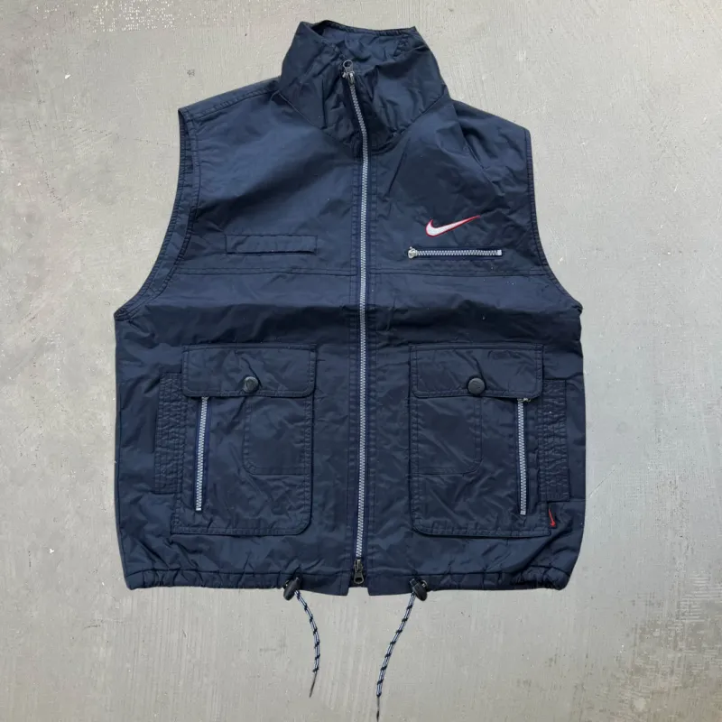 J- Vintage Nike Embroidered Swoosh Zip Up Vest - L made by HG Vintage