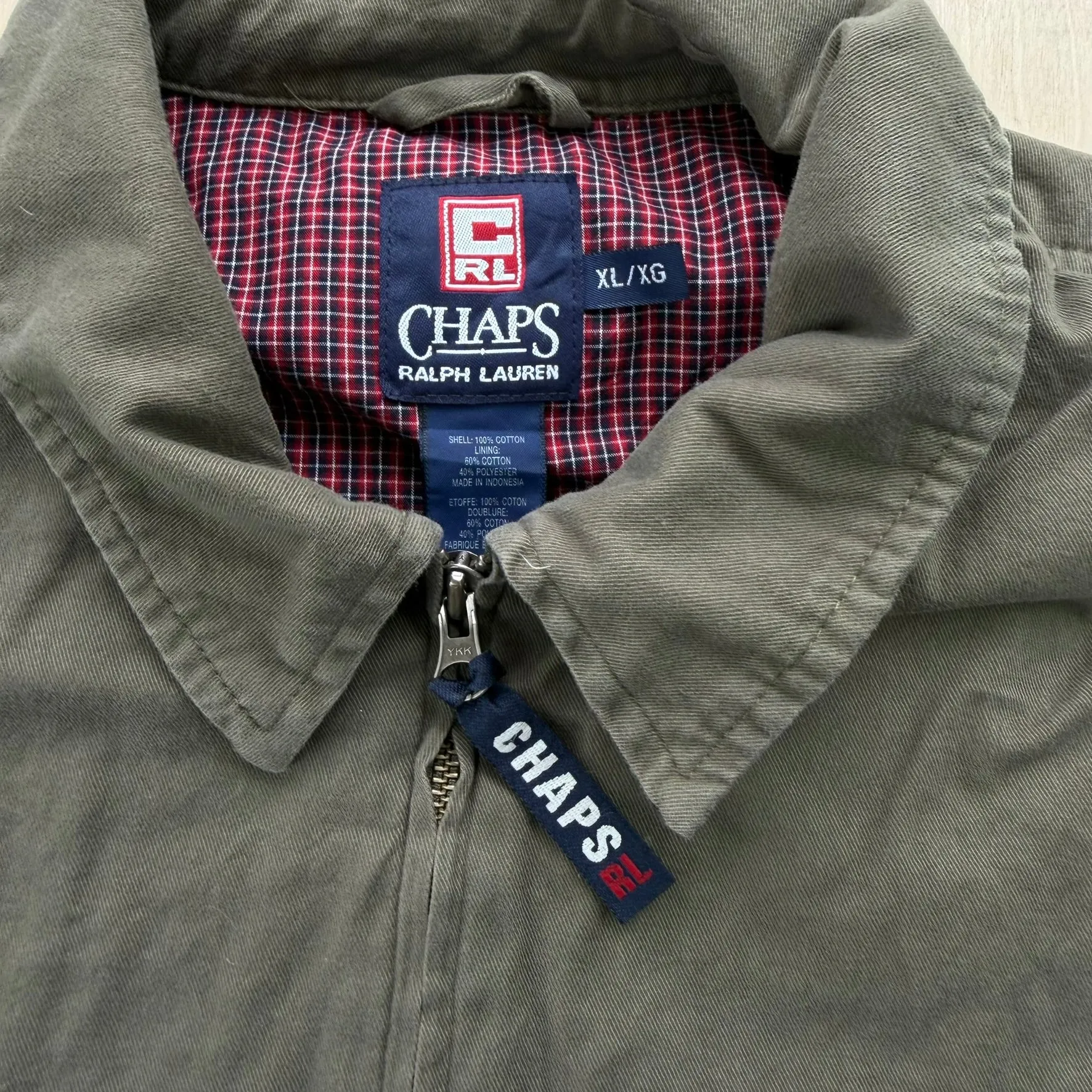 J- Vintage Chaps Ralph Lauren Olive Green Harrington Zip Up Jacket - XL sold by HG Vintage product image thumbnail 3