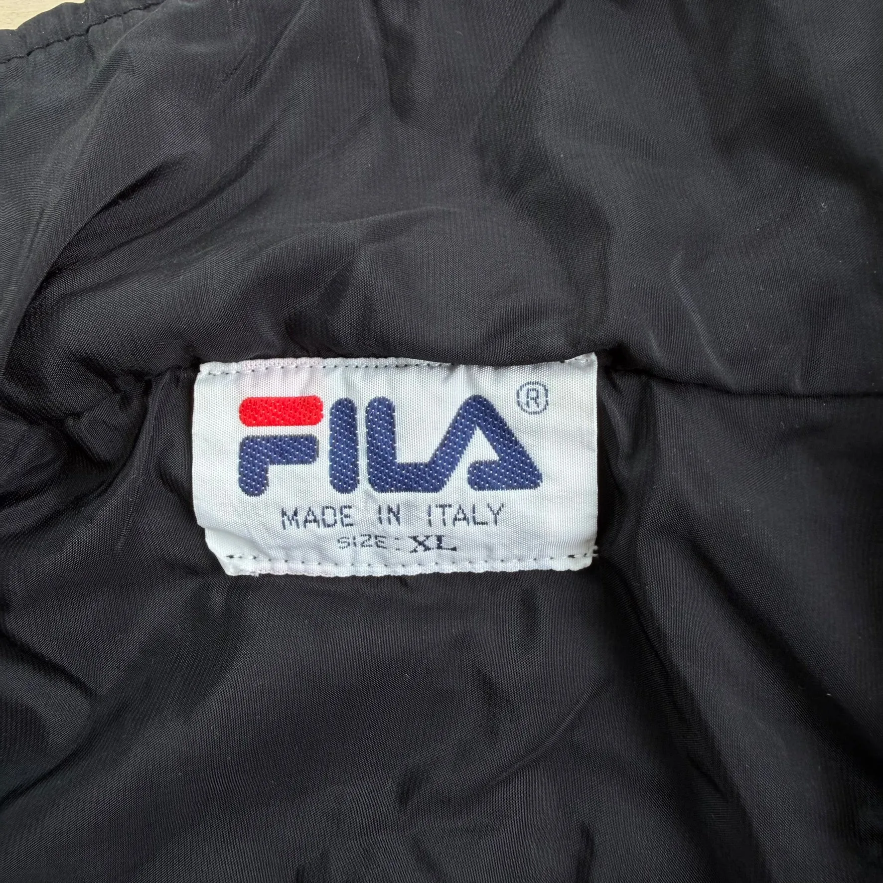 J- Vintage Fila Black Made In Italy Zip Up Windbreaker - XL sold by HG Vintage product image thumbnail 3