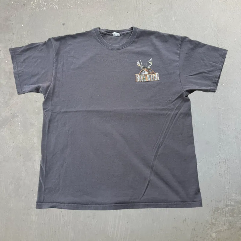 J- Vintage '11 Buckwear Bumper Sticker Graphic Tee - XL made by HG Vintage