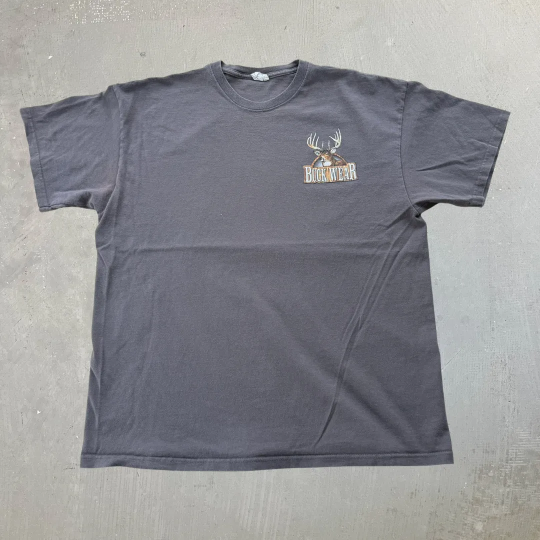 J- Vintage '11 Buckwear Bumper Sticker Graphic Tee - XL sold by HG Vintage