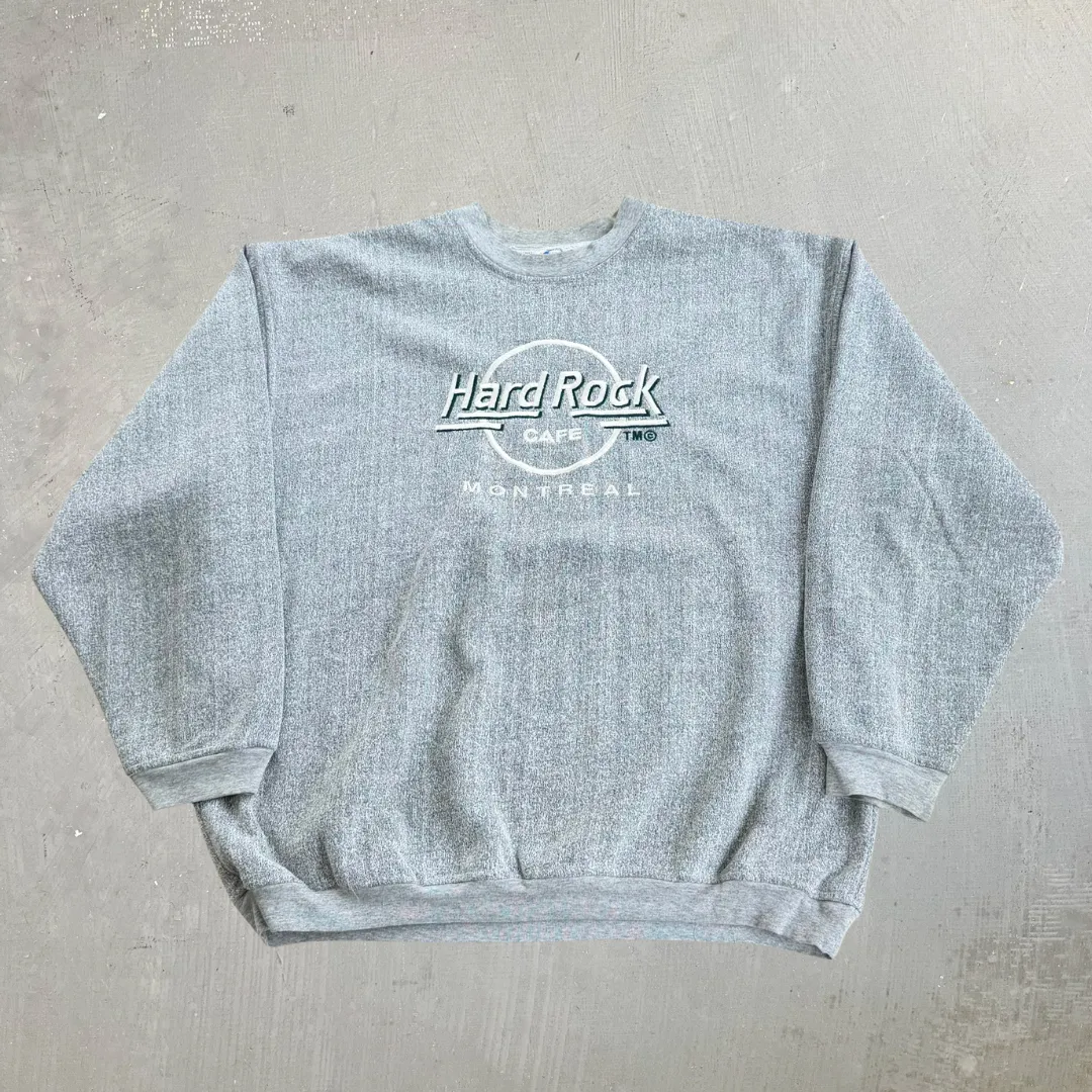 J- Vintage Hard Rock Cafe Montreal Embroidered Text Crewneck - L sold by HG Vintage